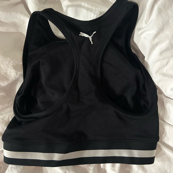 puma black and white sports logo bra - Picture 2 of 2